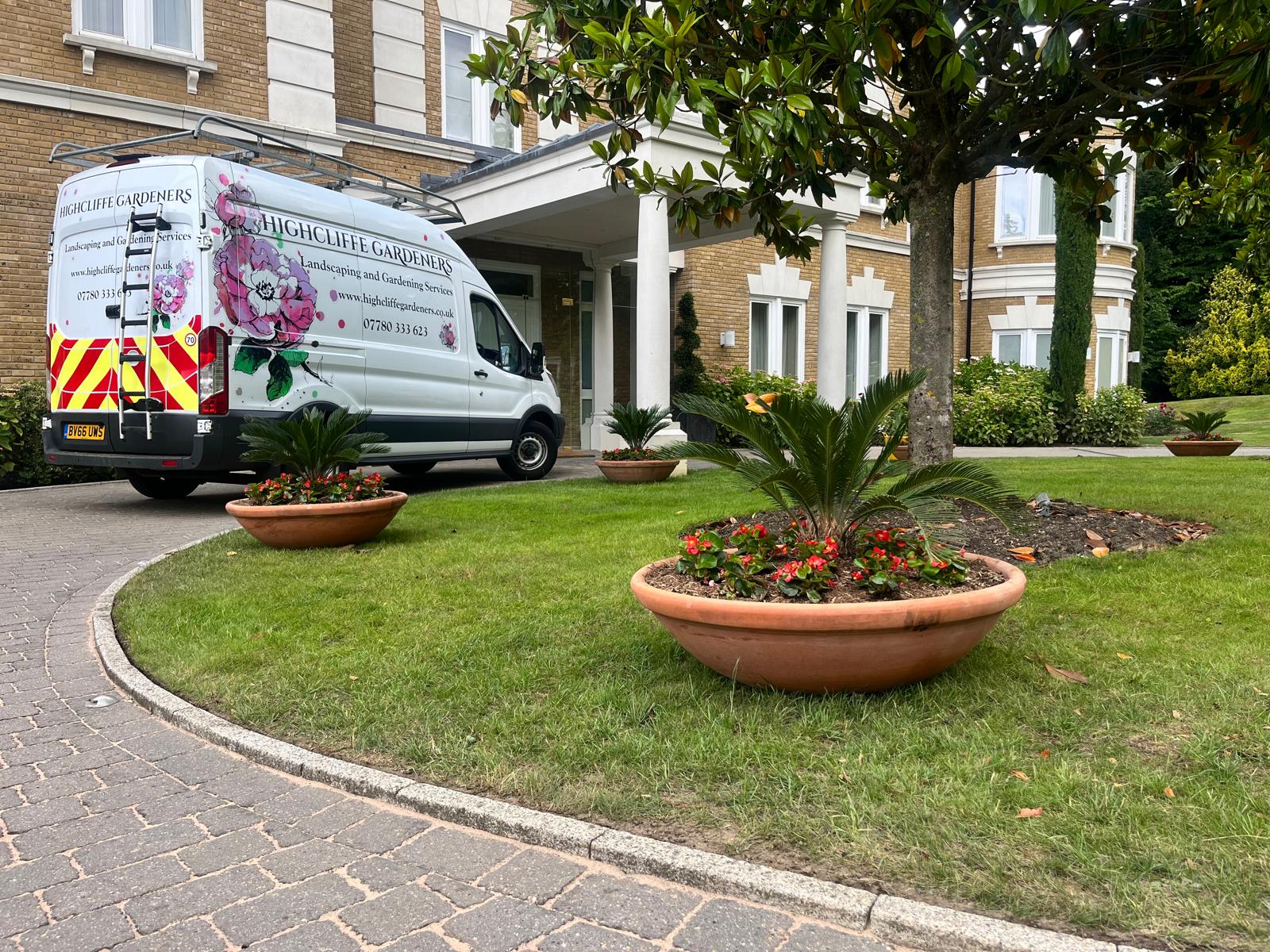 Highcliffe Gardeners van on site